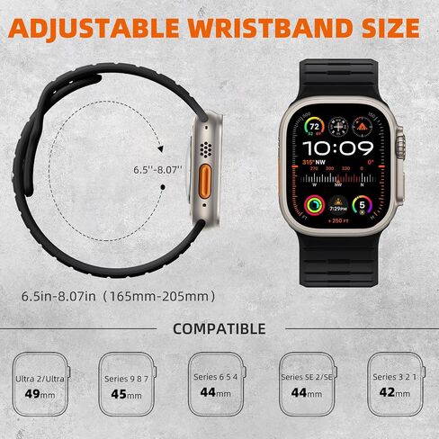 4 عبوات من الأربطة الرياضية المتوافقة مع Apple Watch Ultra 2/Ultra Band، متوافقة مع أحزمة ساعة Apple للرجال 49 مم 45 مم 44 مم 42 مم، حزام بديل من السيليكون لسلسلة iWatch 9 8 7 6 5 4-1 SE in Kuwait