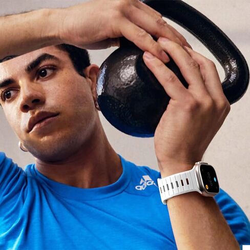 4 عبوات من الأربطة الرياضية المتوافقة مع Apple Watch Ultra 2/Ultra Band، متوافقة مع أحزمة ساعة Apple للرجال 49 مم 45 مم 44 مم 42 مم، حزام بديل من السيليكون لسلسلة iWatch 9 8 7 6 5 4-1 SE in Kuwait