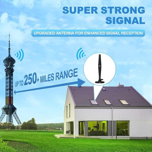 TV Antenna Indoor - Indoor TV Antenna for Smart TV with Signal Booster - TV Antenna for Local Channels - Digital TV Antenna for Freeview TV - Support 4K 1080P HDTV & 14.8ft Coax Cable in Saudi Arabia