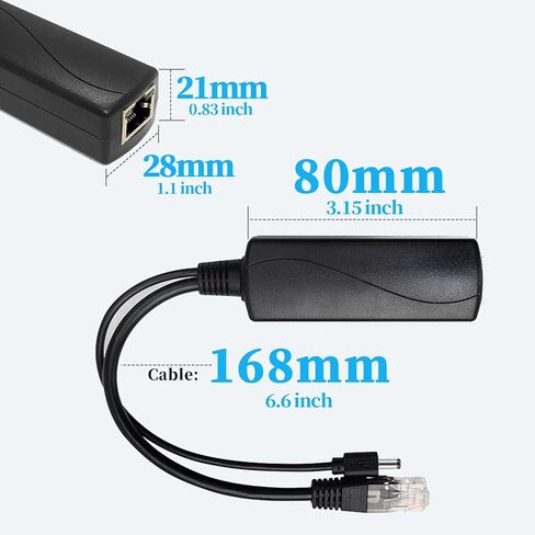 Type C Port PoE Splitter Gigabit 5V/2.4A, PoE to USB-C 5V/2.4A Output, 1000Mbps Gigabit Ethernet Comply IEEE802.3af/at, Plug and Play in Saudi Arabia