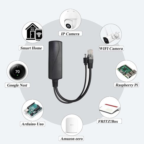 Type C Port PoE Splitter Gigabit 5V/2.4A, PoE to USB-C 5V/2.4A Output, 1000Mbps Gigabit Ethernet Comply IEEE802.3af/at, Plug and Play in Saudi Arabia