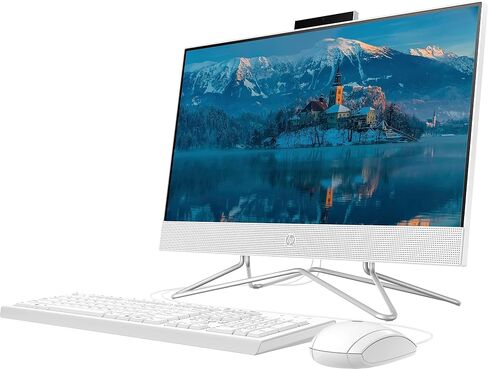 HP All-in-One Desktop, 21.5" FHD Display, Intel Celeron J4025 Processor, 32GB DDR4 RAM, 1TB PCIe SSD, Webcam, Wi-Fi, HDMI, RJ-45, Wired Keyboard&Mouse, Windows 11 Home, White in Saudi Arabia