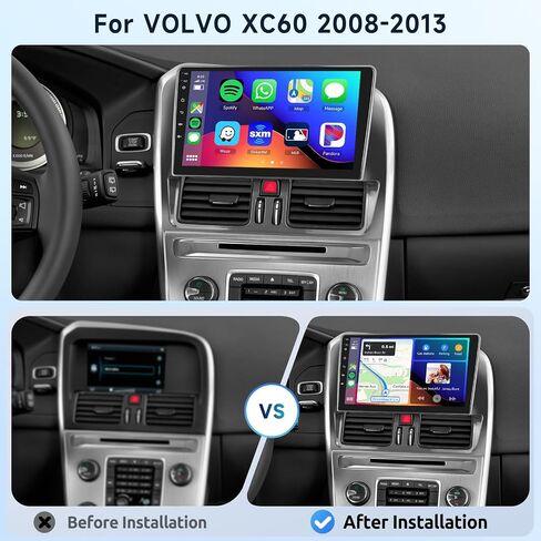 [2G+64G] Car Radio for Volvo XC60 2008-2013 with Wireless CarPlay/Android Auto, 9 inch Android 13 Touch Screen Stereo, GPS Navi/WiFi/Bluetooth/Mirror Link/SWC + HD Backup Camera in Saudi Arabia