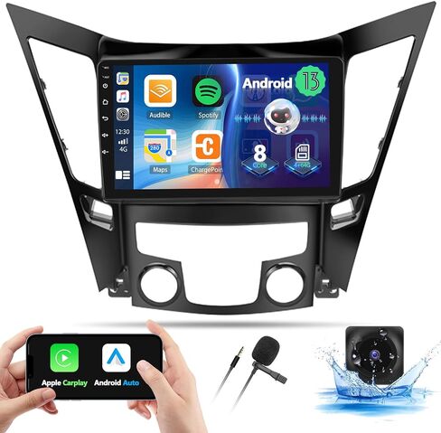 8-Core 4+64G Android Car Stereo for Hyundai Sonata 2010-2015 مع Apple Carplay Android Auto 59 Theme 9 بوصة تعمل باللمس بلوتوث 5.0 FM/RDS شبكة راديو DSP 32EQ AI Voice GPS/Galileo/Glonass in Kuwait