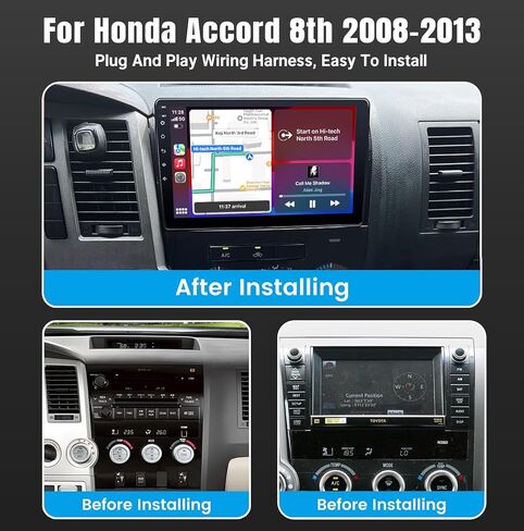 Leadfan Car Stereo Radio for Toyota Tundra 2007-2013 & Toyota Sequoia 2008-2019, 10.1" IPS Touch Screen Radio with Wireless CarPlay Android Auto/Mirror Link/FM/Bluetooth/Back-up Camera/SWC in Saudi Arabia