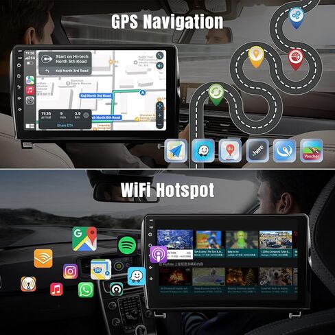 Leadfan Car Stereo Radio for Toyota Tundra 2007-2013 & Toyota Sequoia 2008-2019, 10.1" IPS Touch Screen Radio with Wireless CarPlay Android Auto/Mirror Link/FM/Bluetooth/Back-up Camera/SWC in Saudi Arabia