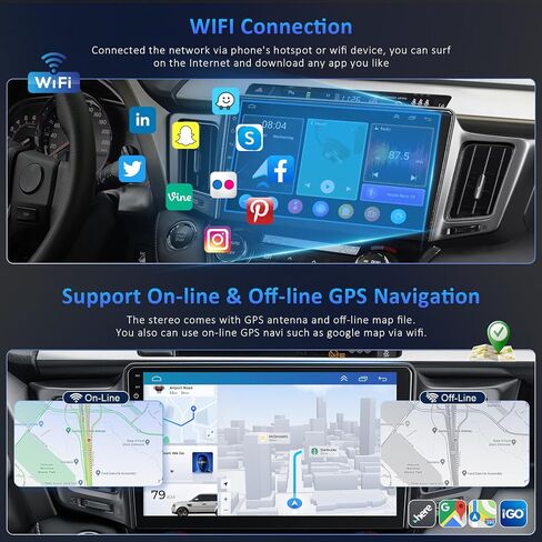 4G+64G Car Radio Stereo for Toyota RAV4 2013-2018, Wireless Carplay&Android Auto with Android 12 Support Bluetooth/Voice Control/GPS/WiFi/Back-up Camera/SWC/FM, 10.1 Inch IPS Touch Screen in Saudi Arabia