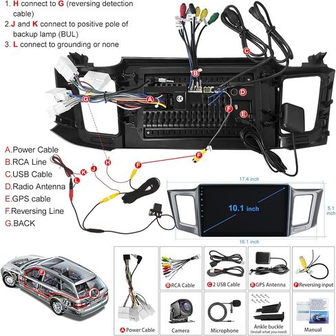 4G+64G Car Radio Stereo for Toyota RAV4 2013-2018, Wireless Carplay&Android Auto with Android 12 Support Bluetooth/Voice Control/GPS/WiFi/Back-up Camera/SWC/FM, 10.1 Inch IPS Touch Screen in Saudi Arabia