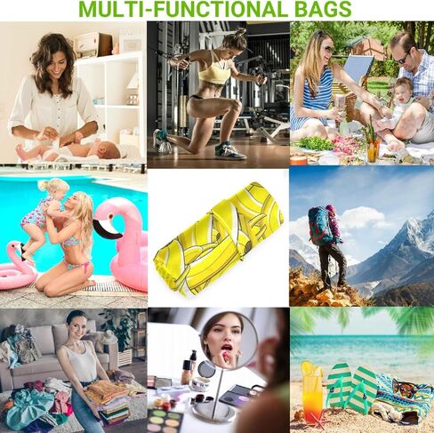 visesunny Yellow Banana 2Pcs Wet Bag with Zippered Pockets Washable Reusable Roomy for Travel,Beach,Pool,Daycare,Stroller,Diapers,Dirty Gym Clothes, Wet Swimsuits, Toiletries in Saudi Arabia