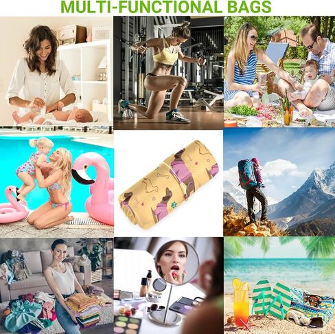 visesunny Yellow Banana 2Pcs Wet Bag with Zippered Pockets Washable Reusable Roomy for Travel,Beach,Pool,Daycare,Stroller,Diapers,Dirty Gym Clothes, Wet Swimsuits, Toiletries in Saudi Arabia
