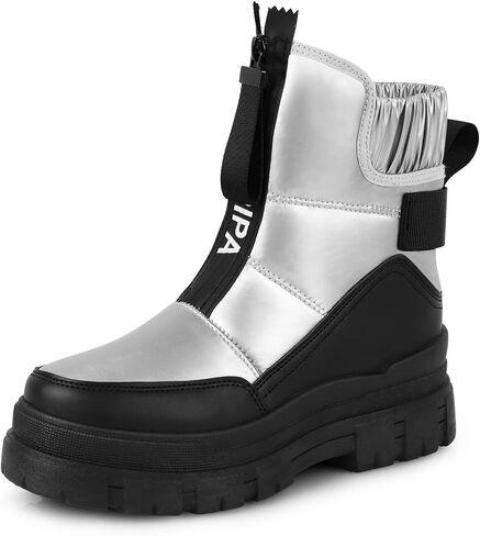 Womens Winter Snow Boots Waterproof Mid Calf Boots Outdoor Warm Fur Lined Anti Slip Zipper Comfortable Boot for Women in Saudi Arabia