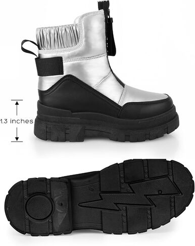 Womens Winter Snow Boots Waterproof Mid Calf Boots Outdoor Warm Fur Lined Anti Slip Zipper Comfortable Boot for Women in Saudi Arabia