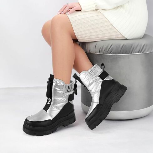 Womens Winter Snow Boots Waterproof Mid Calf Boots Outdoor Warm Fur Lined Anti Slip Zipper Comfortable Boot for Women in Saudi Arabia
