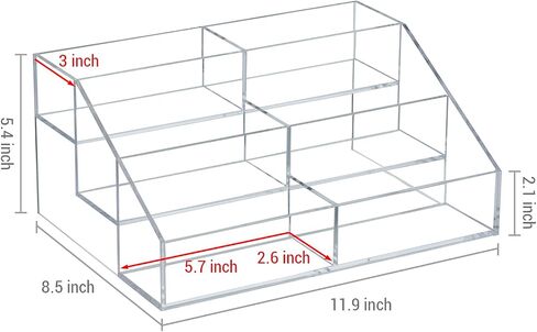 MyGift 3 Tier Modern Premium Clear Acrylic Cascading CD Storage Rack, Tabletop Compact Disc Case Holder, Media Organizer Display Stand Holds Up to 36 Jewel Cases in Saudi Arabia