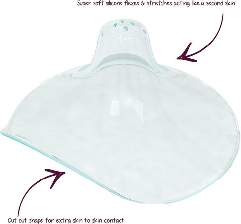 Premium Nipple Shield, Set of 6 with Hot Pink Soft Cotton Reusable Drawstring Bag - Non-Toxic, BPA and BPS Free in Saudi Arabia