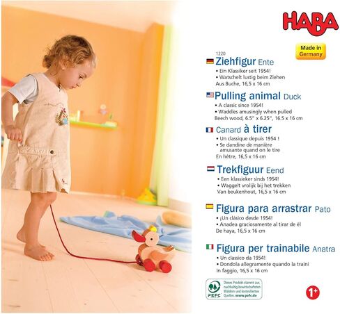 Haba Classic Duck Pull Toy - A Nostalgic Wooden Toddler Toy (Made in Germany) in Saudi Arabia