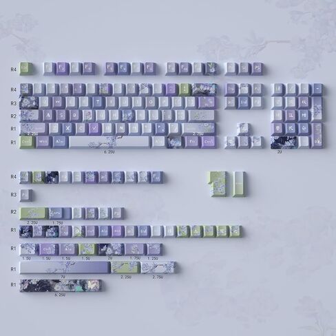 Sumgsn Keycaps 152 Keys Green PBT Dye Sub Cherry Profile Keycaps Fit for 61/64/87/104/108 Mechanical Keyboards Alice Keyboard Cherry Mx Gateron Switches in Saudi Arabia
