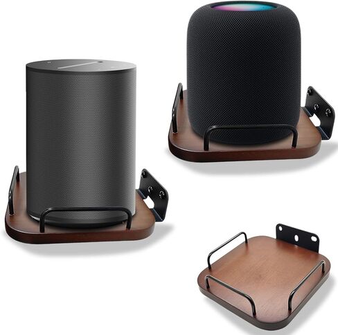 Universal Speaker Wall Mount,Wall Base for Speakers,Adjustable Real Wood Wall Bracket Holder Shelves for Bose,homepod,JBL,Sonos,Sony,KEF,Roku Speaker (Walnut) in Saudi Arabia