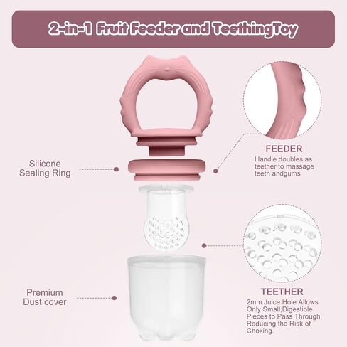 Baby Fruit Food Feeder Breastmilk Popsicle Molds, Silicone Baby Food Freezer Tray for Cooling Teething Relief, Baby Food Feeder for Safe Infant Self Feeding, Includes 3 Extra Food Pacifier in Saudi Arabia
