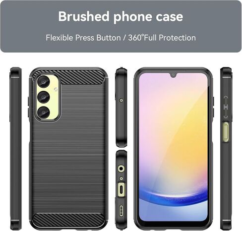 for Samsung Galaxy A25 5G Phone case, Shockproof, Scratch Resistant Carbon Fiber Jacket, Soft TPU,for Galaxy A25 5G case (Black) in Saudi Arabia