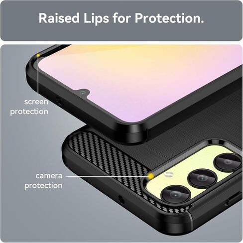 for Samsung Galaxy A25 5G Phone case, Shockproof, Scratch Resistant Carbon Fiber Jacket, Soft TPU,for Galaxy A25 5G case (Black) in Saudi Arabia
