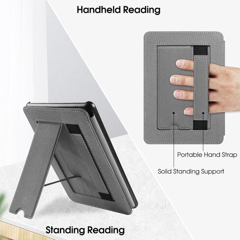 6.8" Paperwhite Case for Kindle Paperwhite (11th Generation-2021),Signature Paperwhite Case Cover - Premium Paperwhtie case with Stand and Hand Strap for Kindle Paperwhite 11th 2021-Black in Saudi Arabia