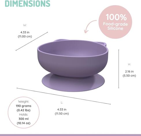 melii Silicone Suction Bowls for Babies and Toddlers, Cat, 10.1 oz - 2 Pack, 100% Food Grade Silicone, Animal Shaped, BPA Free, Dishwasher & Microwave Safe in Saudi Arabia