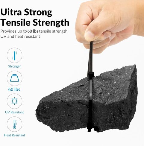 24 inch Black Zip Ties Heavy Duty (100 Pack), 60lb Tensile Strength, UV Resistant Cable Ties for indoor and outdoor use in Saudi Arabia