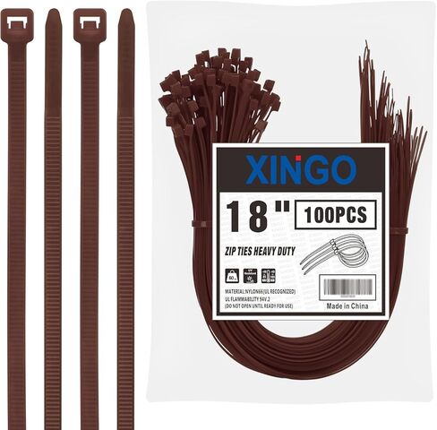 ربطات عنق بسحاب سوداء مقاس 60.96 سم شديدة التحمل (100 عبوة)، قوة شد 60 رطل، مقاومة للأشعة فوق البنفسجية للاستخدام الداخلي والخارجي in Kuwait