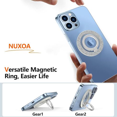 حامل حلقة هاتف مغناطيسي لمقبس MagSafe pop، 【دوران 360 درجة 】 ملحقات Mag-Safe لحلقة الهاتف مع سلسلة iPhone 15/14/13/12/Samsung/Google، مقبس Pop لهاتف iPhone (فضي لامع) in Kuwait