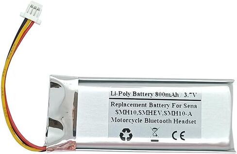 800mAh 3.7V Replacement Battery Compatible with Sena SMH10, SMHEV, SMH10-A Motorcycle Bluetooth Headset, Helmet Intercom, SNO-702050PCN-S in Saudi Arabia
