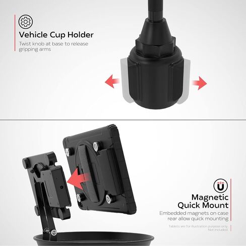 Tablet Cup Holder Mount for Delivery Vehicle Service – CTA Adjustable Delivery Vehicle Cup Holder VESA-Compatible Tablet Mount and Tray - (ADD-VMTRAY) in Saudi Arabia