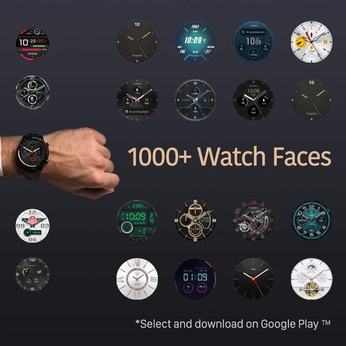 Ticwatch Pro 3 GPS Smart Watch Men's Wear OS Qualcomm Snapdragon 4100 Platform Health Fitness Monitor 3-45 Days Battery Life NFC Heart Rate Sleep Tracking IP68 Waterproof in Kuwait