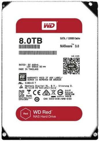 محرك الأقراص الصلبة WD Red 8 تيرابايت NAS - 5400 دورة في الدقيقة فئة SATA 6 جيجابايت/ثانية وذاكرة تخزين مؤقت 128 ميجابايت 3.5 بوصة - WD80EFZX in Saudi Arabia