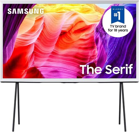 SAMSUNG 43-Inch Class QLED 4K The Serif LS01D Series Quantum HDR Smart TV with 360 L-Shape Design, Anti-Reflection Matte Display, Detachable Easel Stand, Alexa Built-in (QN43LS01D, 2024 Model) in Saudi Arabia