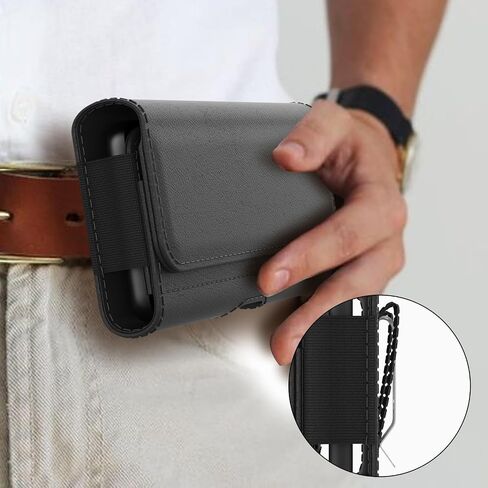 Cell Phone Belt Holder for Men, Leather Cell Phone Holster for Samsung Galaxy A35 A25 A15 A14 A13 S24 Ultra S23 Plus iPhone Phone Case Belt Holster, Wallet Flip Phone Pouch Holder with Belt Clip Loop in Saudi Arabia