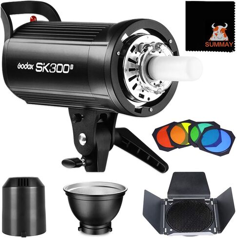 Godox SK300II 300Ws GN58 5600K Studio Strobe Light Bowens Mount Monolight Flash with BD-04 Barn Door Color Filters Reflector Set in Saudi Arabia