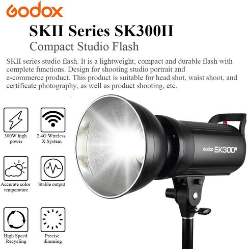 Godox SK300II 300Ws GN58 5600K Studio Strobe Light Bowens Mount Monolight Flash with BD-04 Barn Door Color Filters Reflector Set in Saudi Arabia