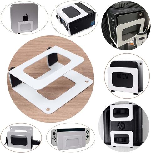 Adjustable Cable Box Mount Modem Wall Mounting Bracket Wall Mount Holder for Streaming Media Devices,Cable Boxes, Modems,DVD Players, Beelink Mini PC, Apple TV, Mac Mini,Roku and More(Wide) in Saudi Arabia