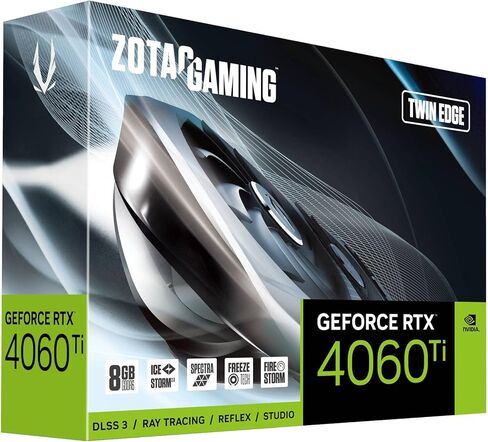 ZOTAC Gaming GeForce RTX 4060 Ti 8GB Twin Edge DLSS 3 8GB GDDR6 128 بت 18 جيجابت في الثانية PCIE 4.0 بطاقة رسومات مدمجة للألعاب، IceStorm 2.0 تبريد متقدم، إضاءة Spectra RGB، ZT-D40610E-10M in Kuwait