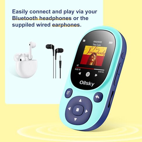 مشغل MP3 سعة 64 جيجابايت مع بلوتوث 5.0، مشغل موسيقى هاي فاي محمول مع مشبك، مشغل MP3 رياضي خفيف الوزن للغاية مع سماعة رأس سلكية، راديو FM، بطاقة Micro SD قابلة للتوسيع حتى 128 جيجابايت... in Kuwait