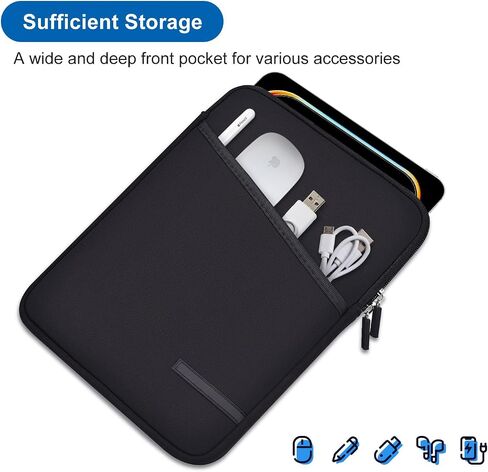 6-7 inch Ereader Carrying Case, Shockproof Padded Protective Sleeve for 6.8-in Kindle Paperwhite(11th Gen), 6" All-New Kindle 2022, Fire 7 Tablet 7", Kobo Clara 2E eReader 6 inch Bag -Black in Saudi Arabia
