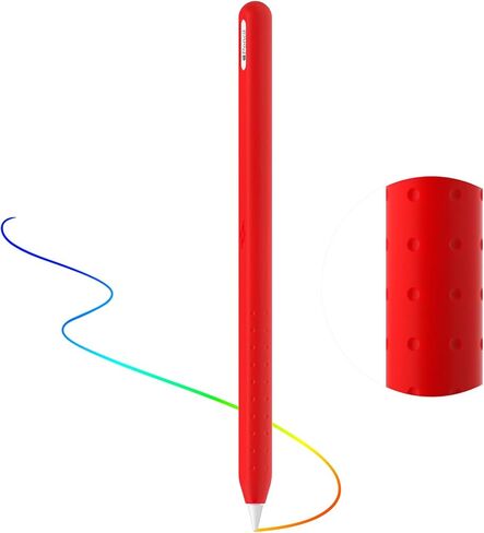 Silicone Cover for Apple Pencil 2nd generation & Apple Pencil Pro 2024 Case Sleeve Soft Thin Apple Pencil Grip Accessories (Red) in Saudi Arabia