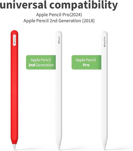 Silicone Cover for Apple Pencil 2nd generation & Apple Pencil Pro 2024 Case Sleeve Soft Thin Apple Pencil Grip Accessories (Red) in Saudi Arabia