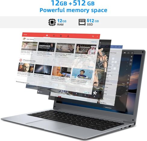 jumper Laptop, 12GB LPDDR4 RAM 512GB SSD, 14 Inch Full HD IPS Screen, 4-Core Processor, Laptops Computer with UHD Graphics 600, Dual Stereo Speakers, Long Battery Life, Type-C, 5G WiFi. in Saudi Arabia