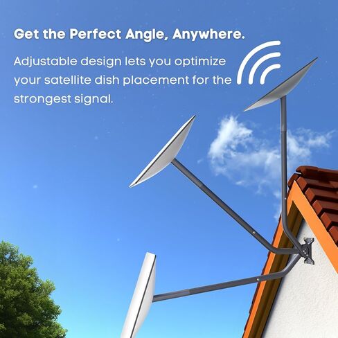 35 inch Starlink Mount for Starlink V2 - Heavy Duty Alloy Weather-Resistant J-Mount Design with Extendable Pole for Adjustable Length - Easy Installation for Optimal Satellite Signal Reception in Saudi Arabia