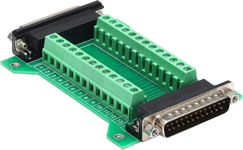 2Pcs DB25 Male to Female Terminal Breakout Board, RS232 D-SUB Serial to 25pin Port Terminal Block Gender Changer Connector in Saudi Arabia