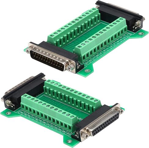 2Pcs DB25 Male to Female Terminal Breakout Board, RS232 D-SUB Serial to 25pin Port Terminal Block Gender Changer Connector in Saudi Arabia