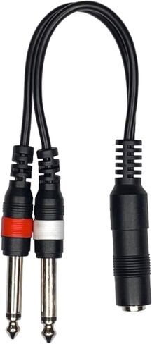 1/4 Inch Stereo TRS Female to 2 X 1/4 Inch Male Mono Y Splitter Break-Out Cable (3) in Saudi Arabia