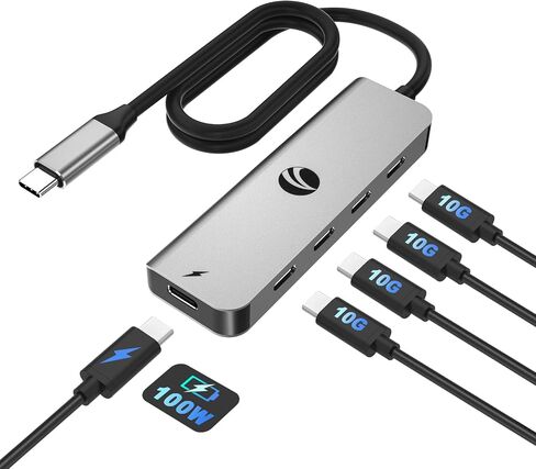 VCOM 10Gbps USB C Hub，5 Ports USB C Splitter with 100W Power Delivery，Portable USB C Multiport Adapter Compatible with MacBook Pro/Air, Surface Pro, Dell, HP, Microsoft, Not Support Monitor (Blue) in Saudi Arabia